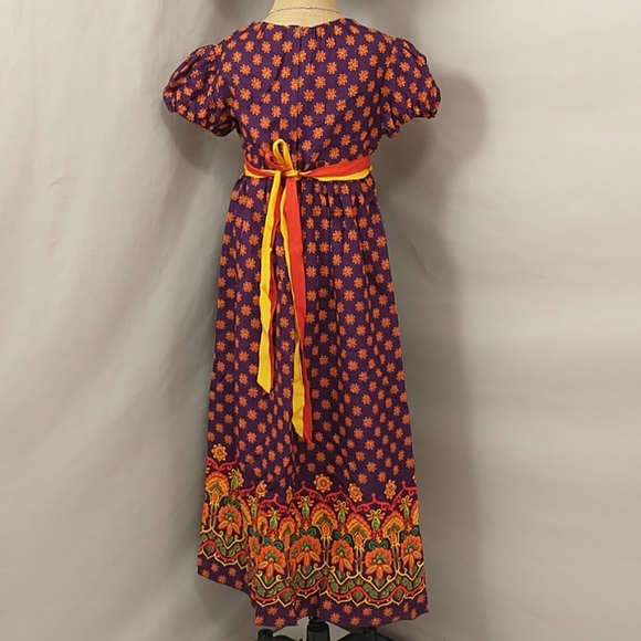 Rare Psychedelic Peasant Dress Vintage 70's Girls - Picture 4 of 11